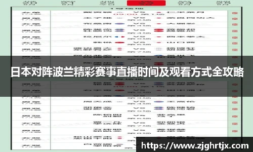 日本对阵波兰精彩赛事直播时间及观看方式全攻略